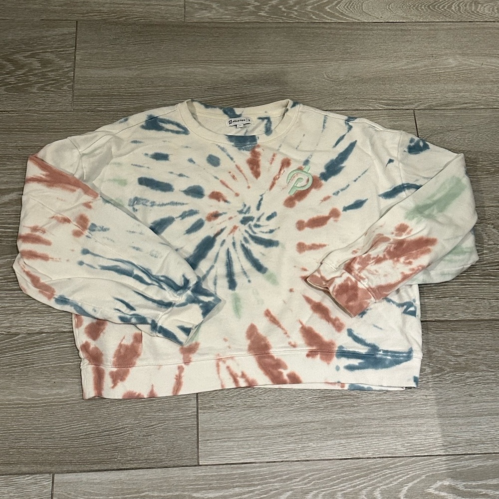 Cropped Peloton Tie Dye Crewneck